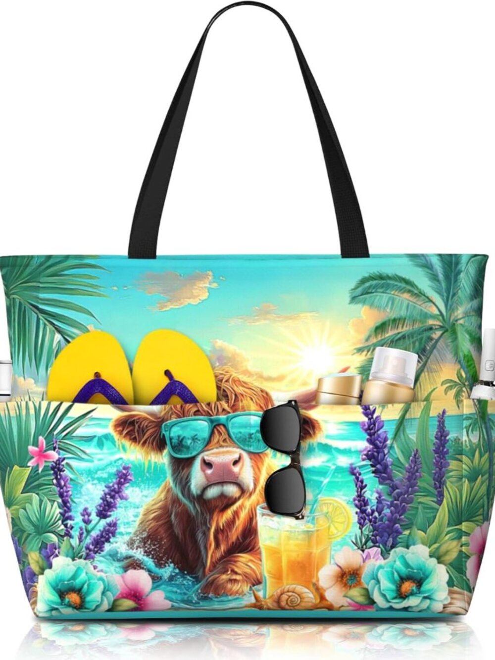 Beach Bags for Women Large Waterproof Beach Bag Sandproof Women Tote Bag Zipper